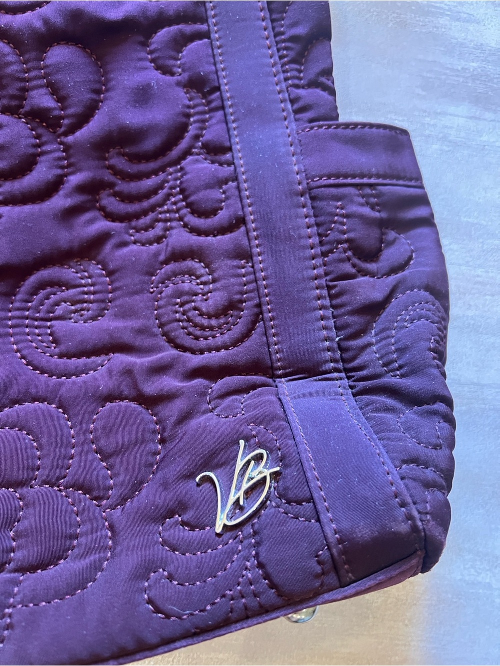 Vera Bradley North South Quilted Plum Floral Tote - Picture 3 of 9